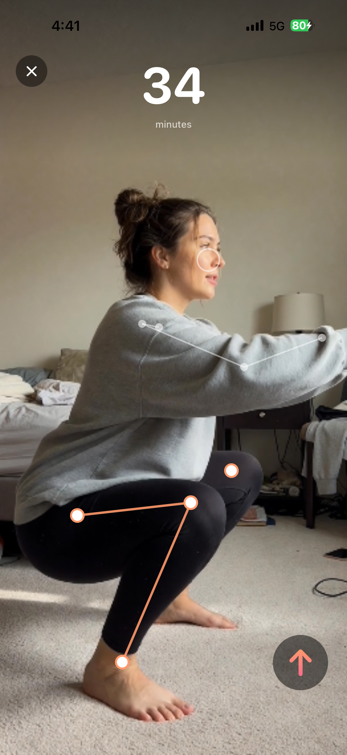 Squat tracking with on-device pose detection